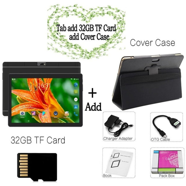 New 10 inch 4G Phone Call Tablets Android 7.0 Octa Core 4G+64G Tablet Pc 3G 4G LTE Dual SIM Card laptop WiFi GPS Bluetooth tab