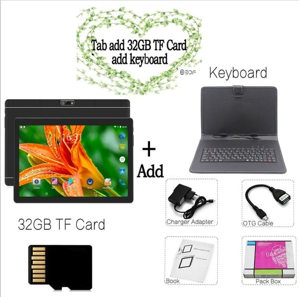 New 10 inch 4G Phone Call Tablets Android 7.0 Octa Core 4G+64G Tablet Pc 3G 4G LTE Dual SIM Card laptop WiFi GPS Bluetooth tab