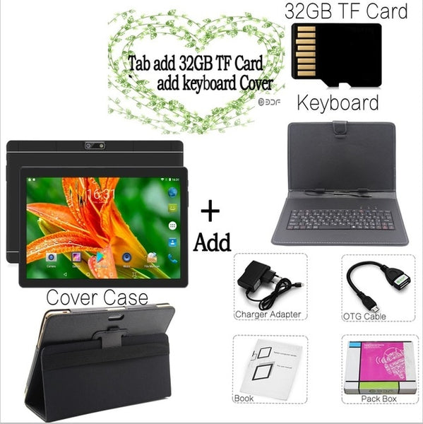 New 10 inch 4G Phone Call Tablets Android 7.0 Octa Core 4G+64G Tablet Pc 3G 4G LTE Dual SIM Card laptop WiFi GPS Bluetooth tab