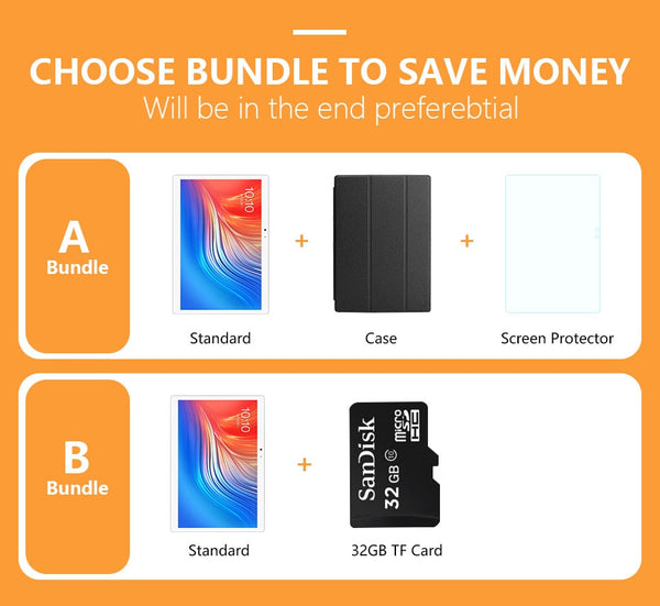 10.1 inch Tablet 4g Android 4GB RAM 64GB Storage 13MP Camera