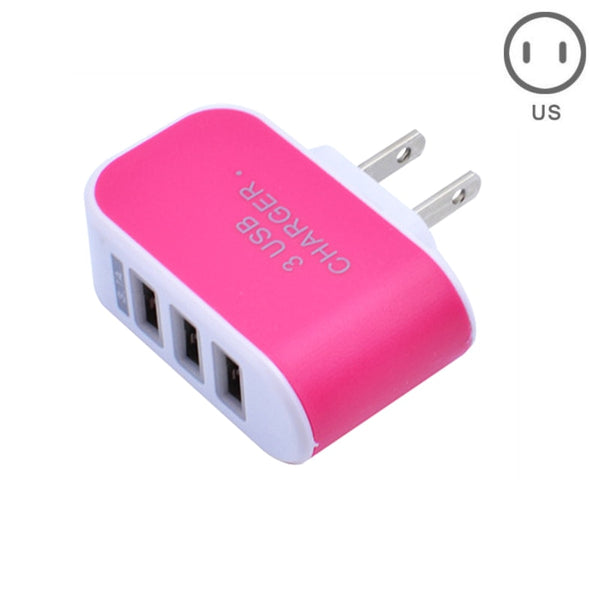 Universal Triple USB 3 Port Wall Home Travel AC Charger Adapter (US/EU Plug) suitable for all Smartphones