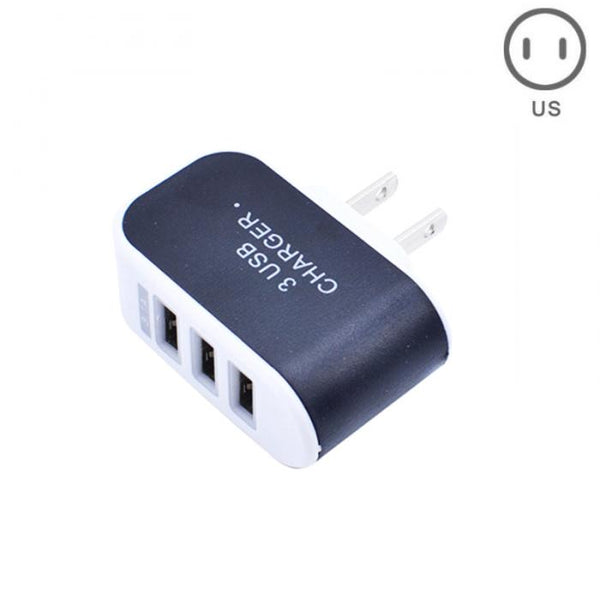 Universal Triple USB 3 Port Wall Home Travel AC Charger Adapter (US/EU Plug) suitable for all Smartphones
