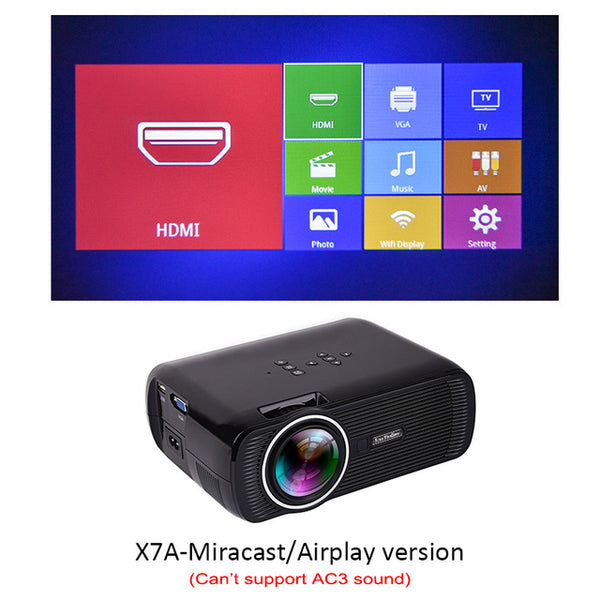 Everycom X7 Mini USB projector android GUI led beamer full hd video portable home cinema Pocket TV theatre video projector 3D compatible
