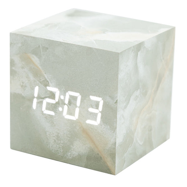 Digital Thermometer Wooden Alarm Clock